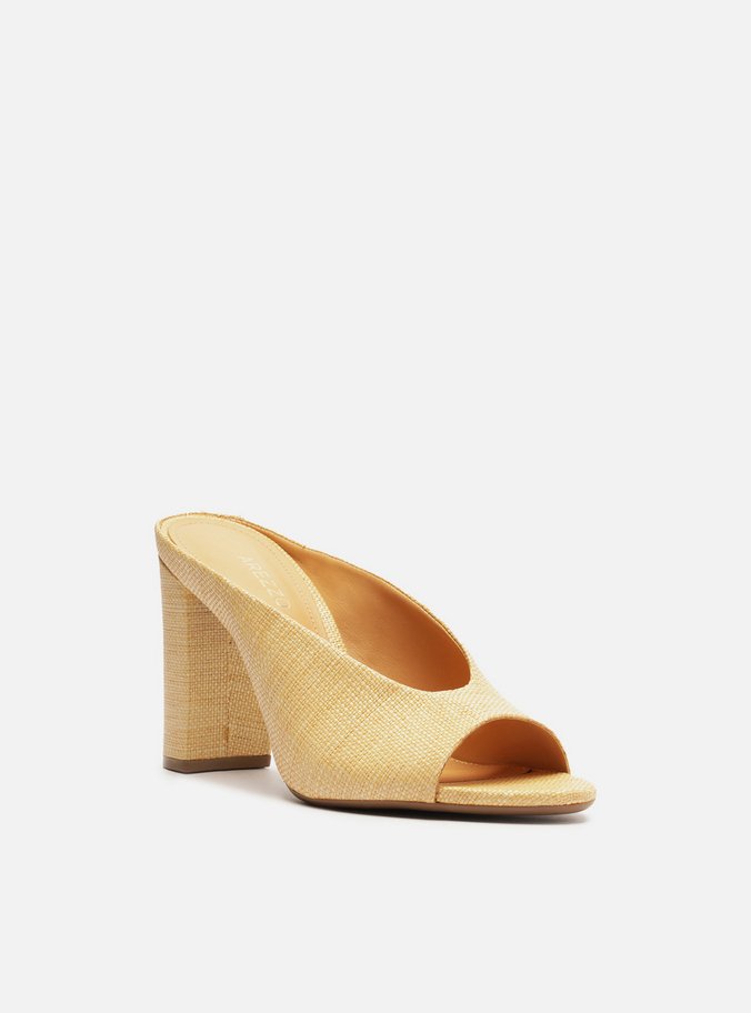 Mule Bege Natural Salto Bloco