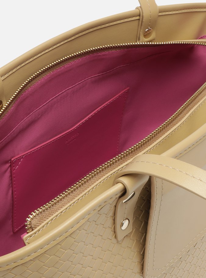 Bolsa Shopping Bege Tressê Grande Bolso Frontal