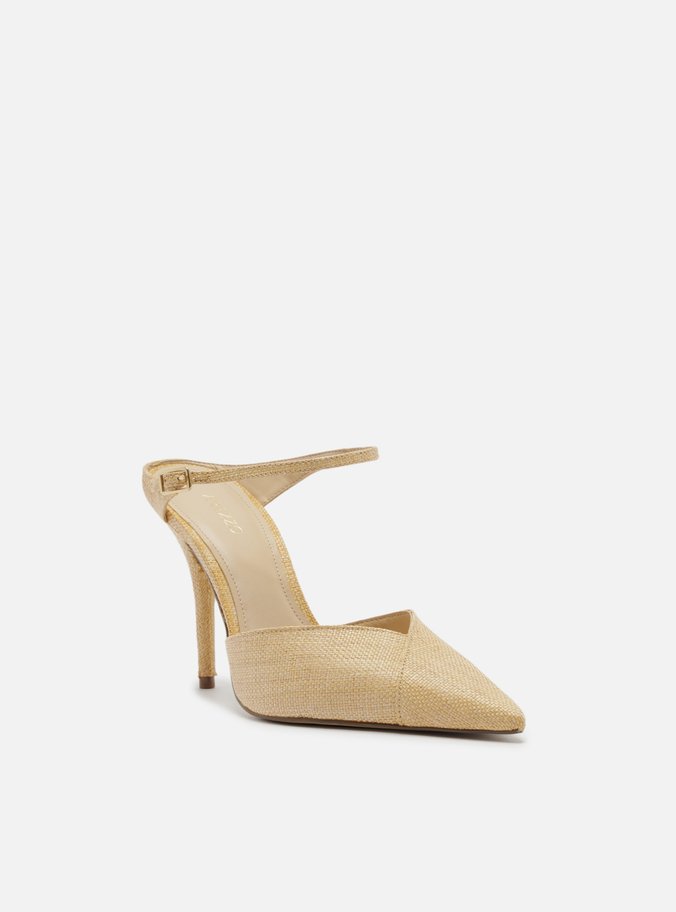 Scarpin Nude Couro Salto Alto