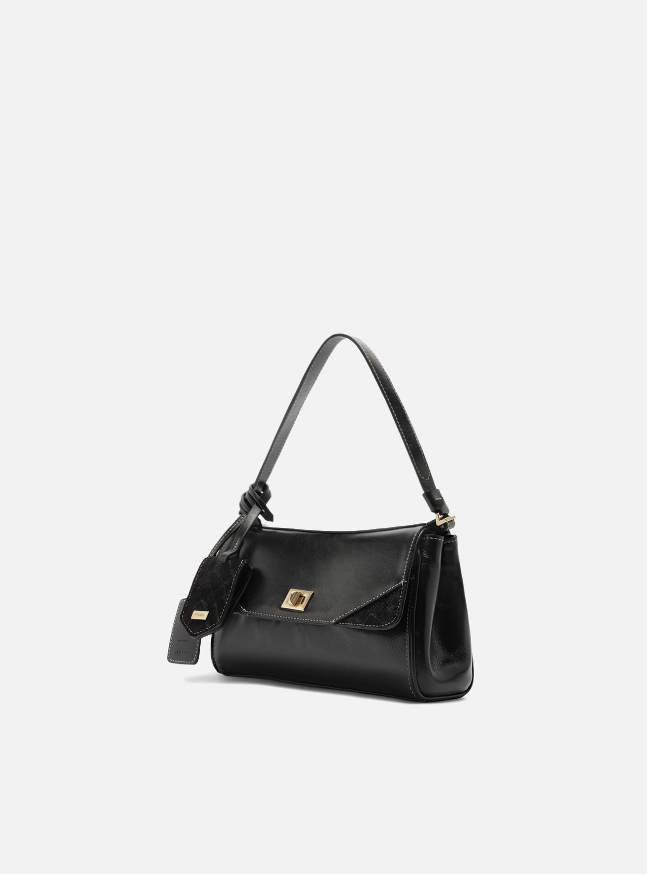 Bolsa Tiracolo Preta Couro Heritage Pequena — foto 2