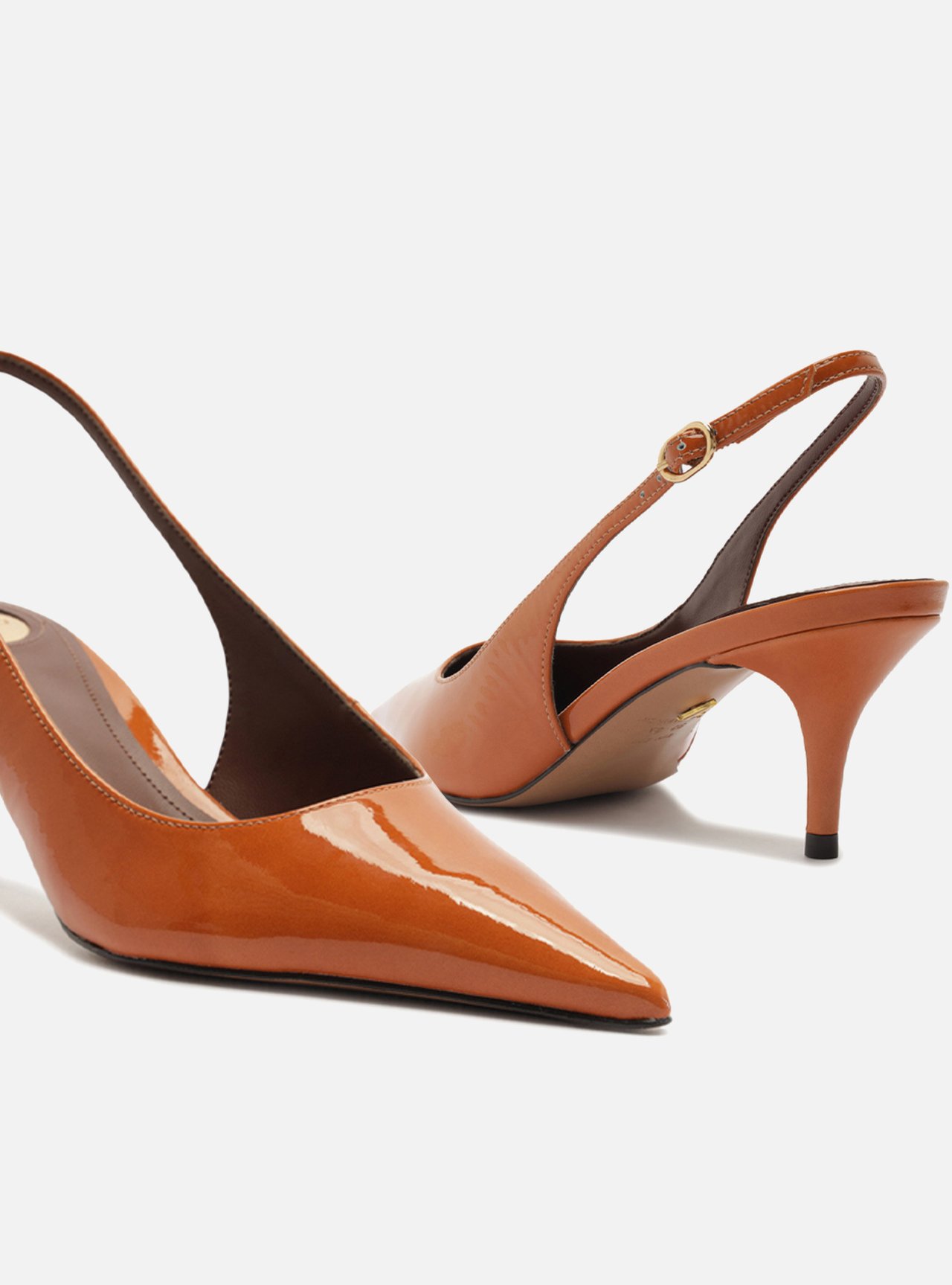 Scarpin Laranja Salto Fino Slingback — foto 5