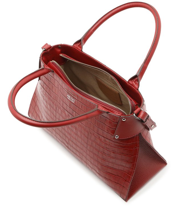 Bolsa Tote Vermelha Croco Roberta Grande Soft Rubi