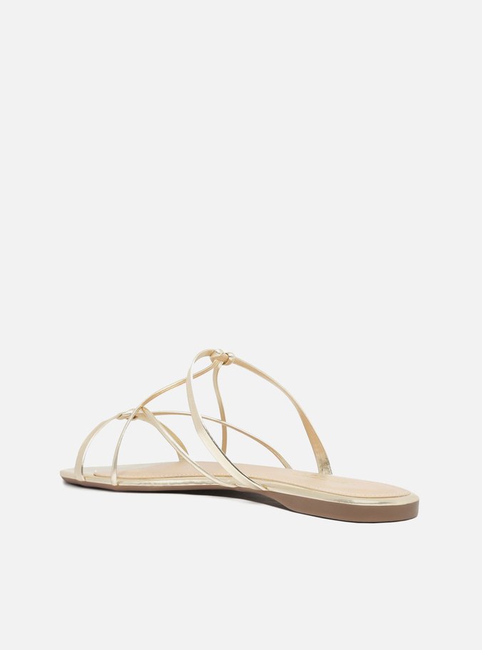 Rasteira Dourada Flat Tiras