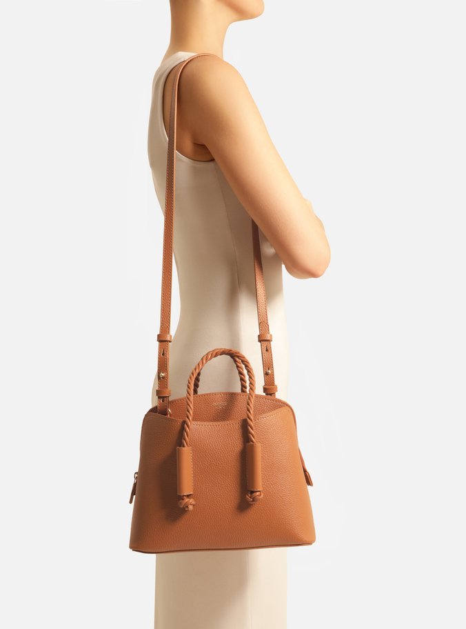 Bolsa Tote Marrom Giorno Grande Alça Trançada