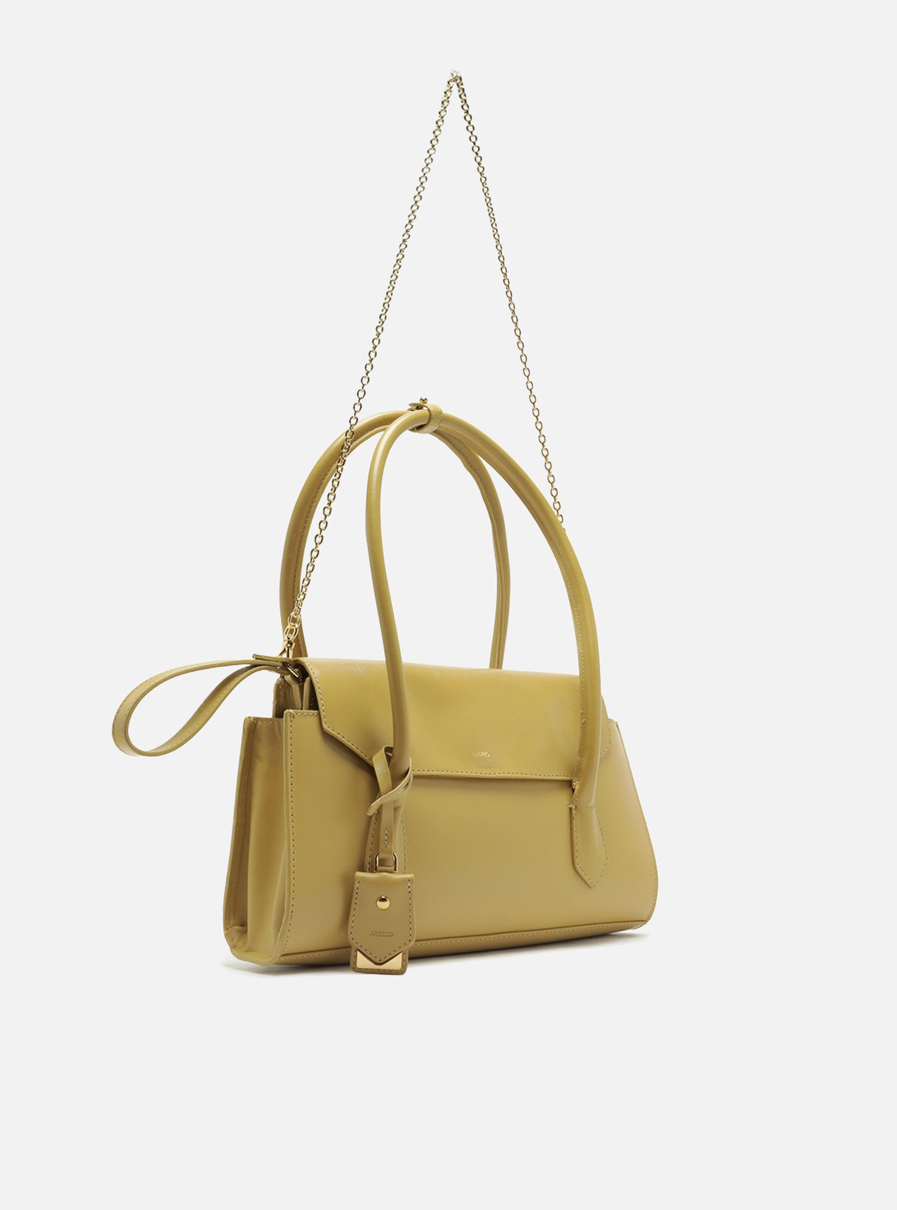 Bolsa Shoulder Nude Couro Média Alça Corrente — foto 5