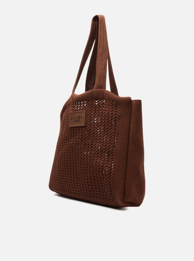 Bolsa Shopping Marrom Crochê Mônaco Grande