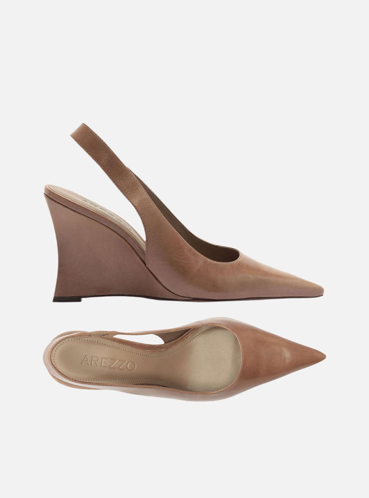 Scarpin Cinza Couro Anabela Slingback — foto 5