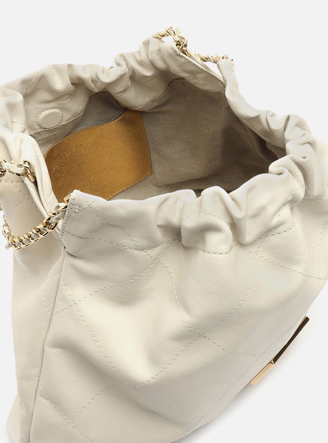 Bolsa Hobo Branca Couro Esther Grande