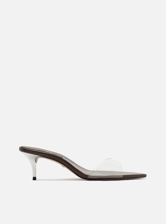 Sandália Marrom Salto Fino Tira Vinil