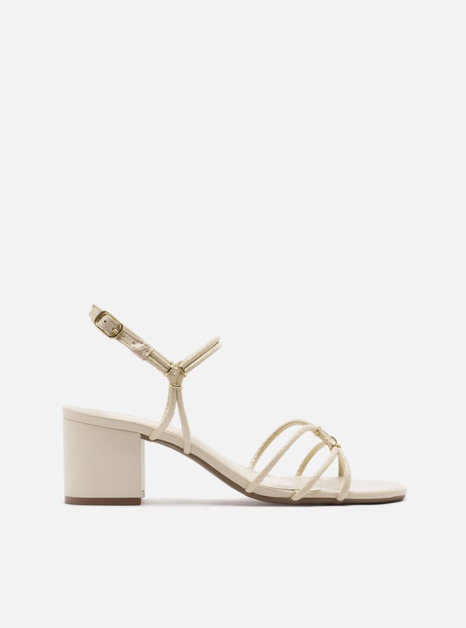Sandália Off White Snake Salto Bloco Elos