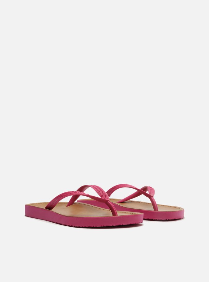 Chinelo de Dedo Rosa Palmilha Marrom