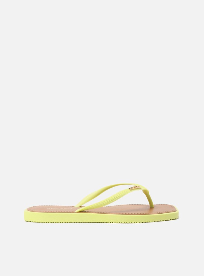 Chinelo de Dedo Verde Lime Bico Quadrado Brizza
