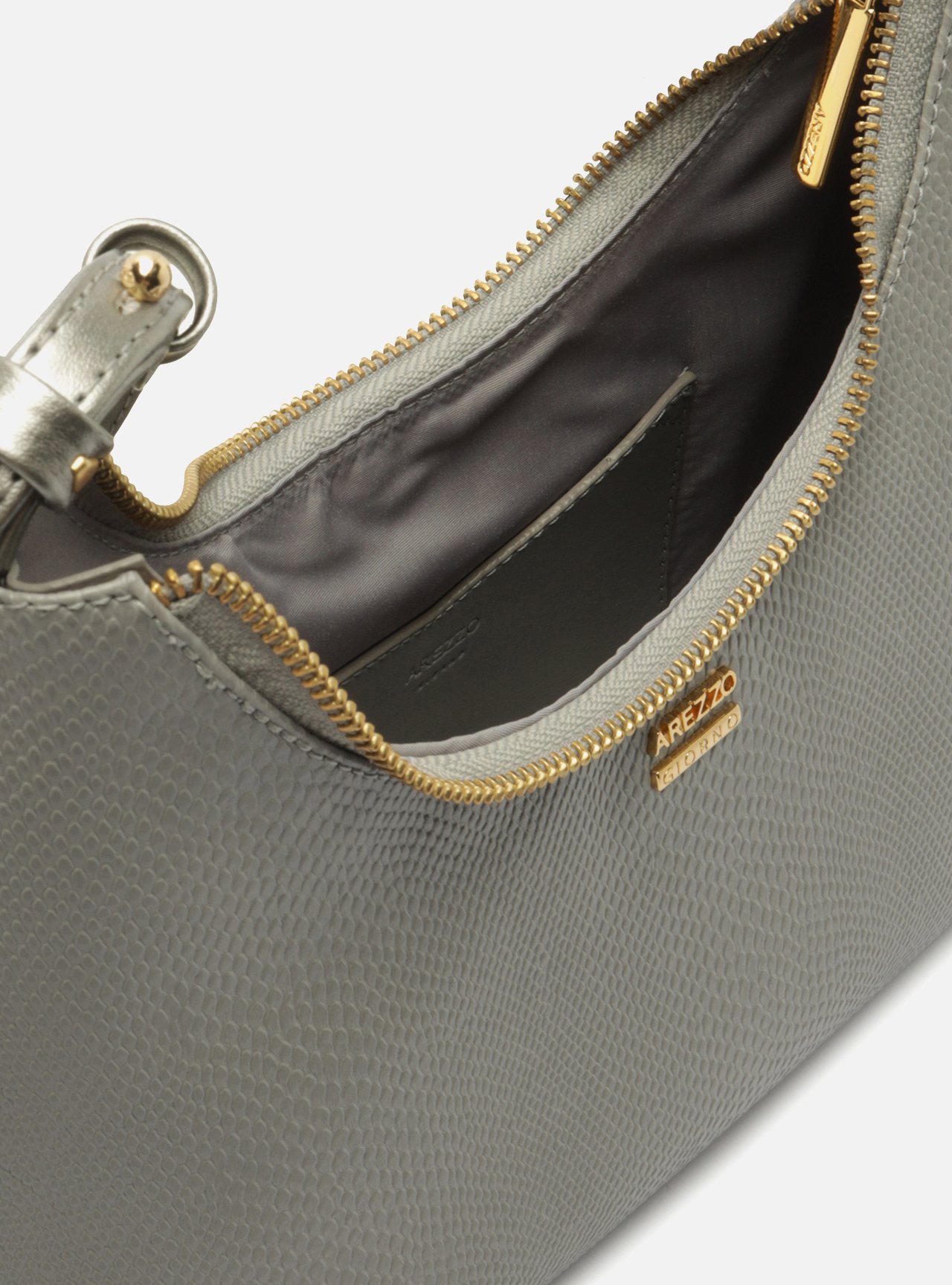 Bolsa Tiracolo Cinza Pequena Texturizada — foto 4