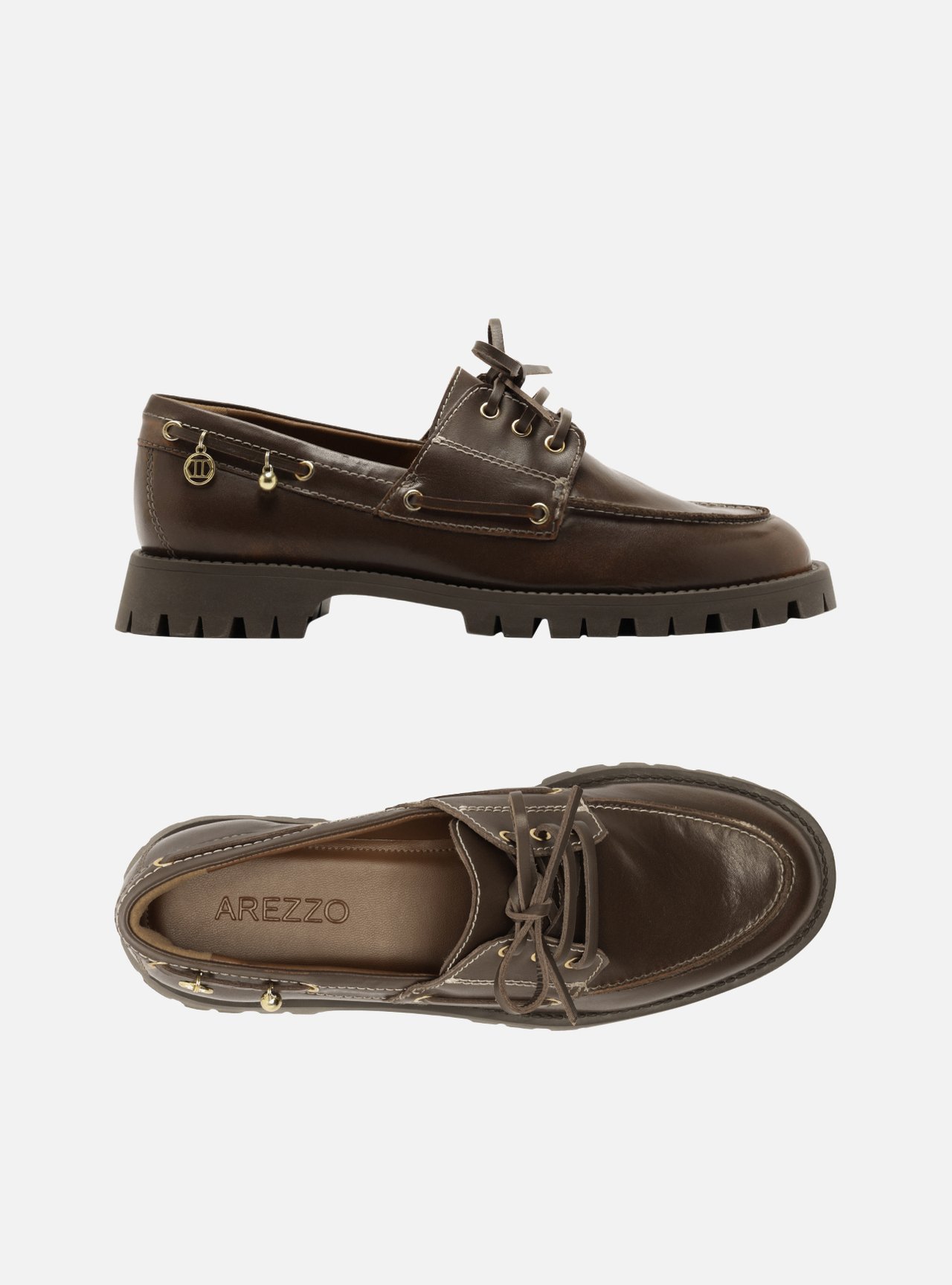 Mocassim Bico Redondo Amarração Suede Metais — foto 5