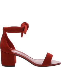 Sandália Isabelli Nobuck Lace Up Bloco New Rubi