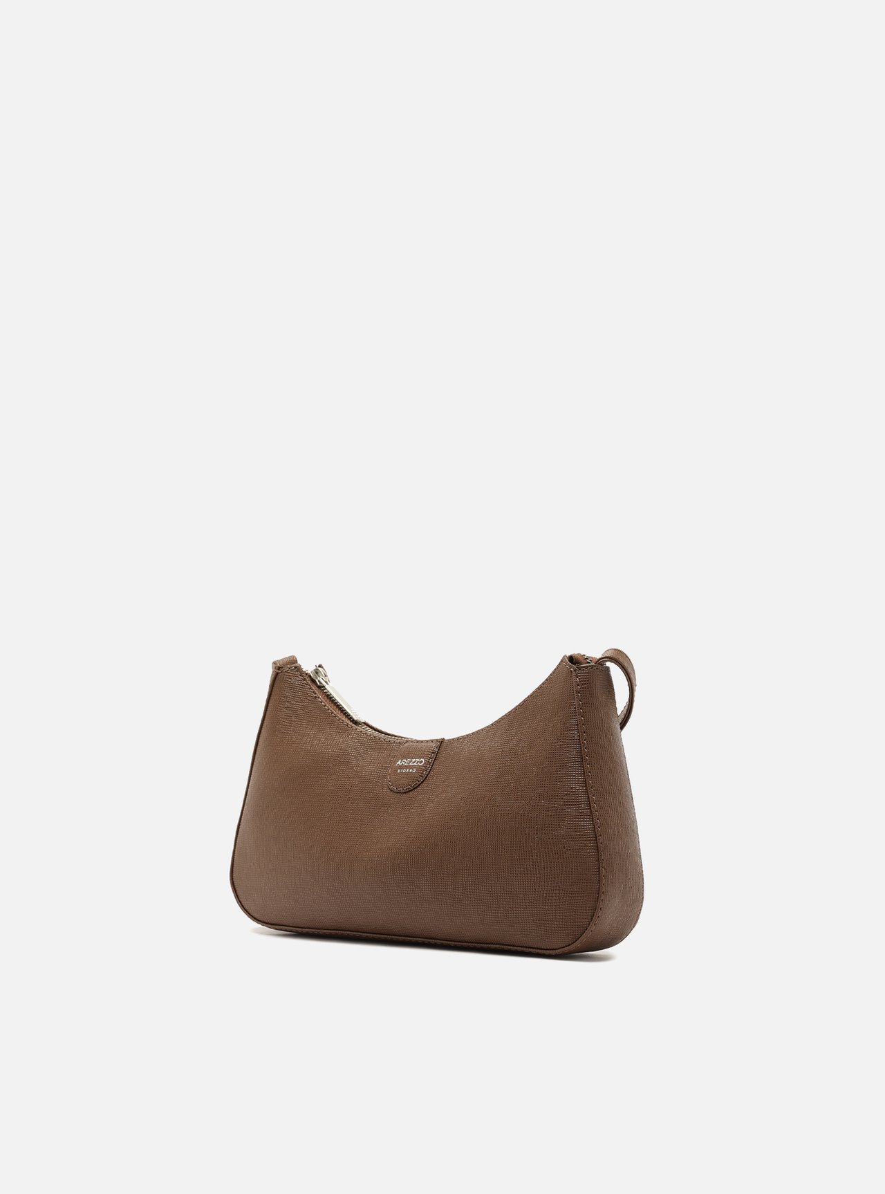 Bolsa Tiracolo Marrom Pequena Granulada — foto 2