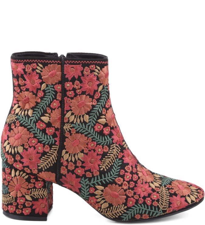 Bota Floral Preta