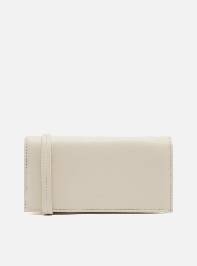 Clutch Branca Couro Metal Geométrico