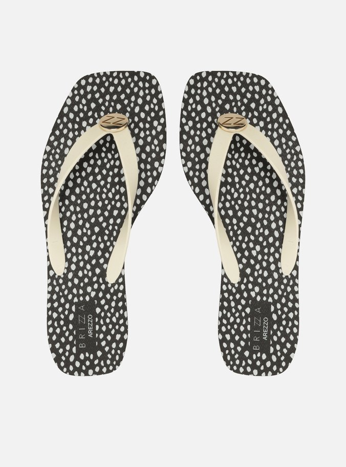 Chinelo Estampado Metal ZZ Bico Quadrado