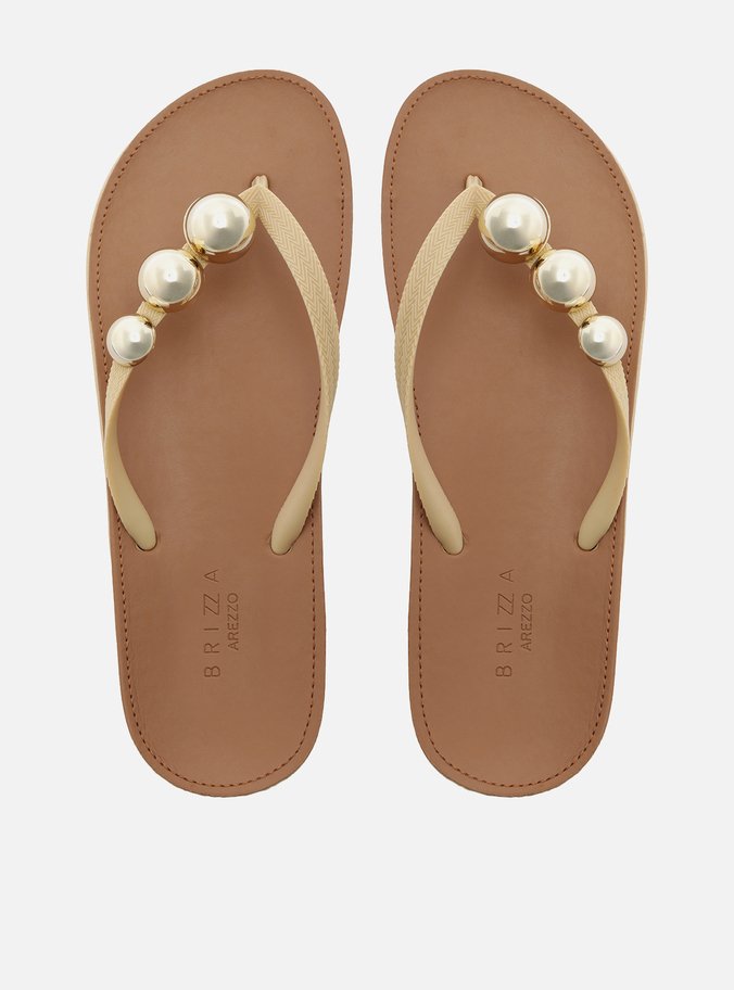 Chinelo de Dedo Branco Metais Brizza