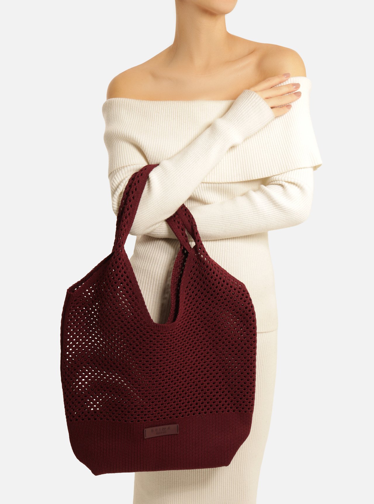Bolsa Shopping Vermelha Knit Média Brizza — foto 6