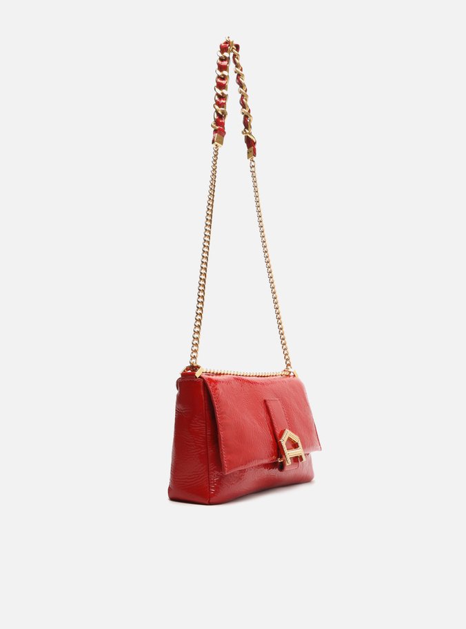 Bolsa Tiracolo Vermelha Couro  Média