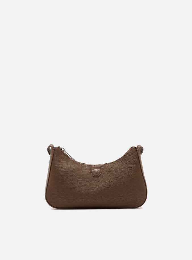 Bolsa Tiracolo Marrom Pequena Granulada