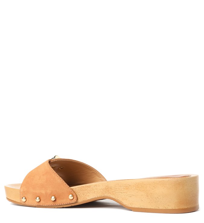Sandália Clog Marrom Nobuck