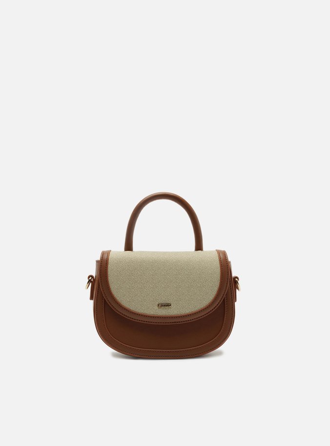 Bolsa Tiracolo Caramelo Natural Pequena Linho