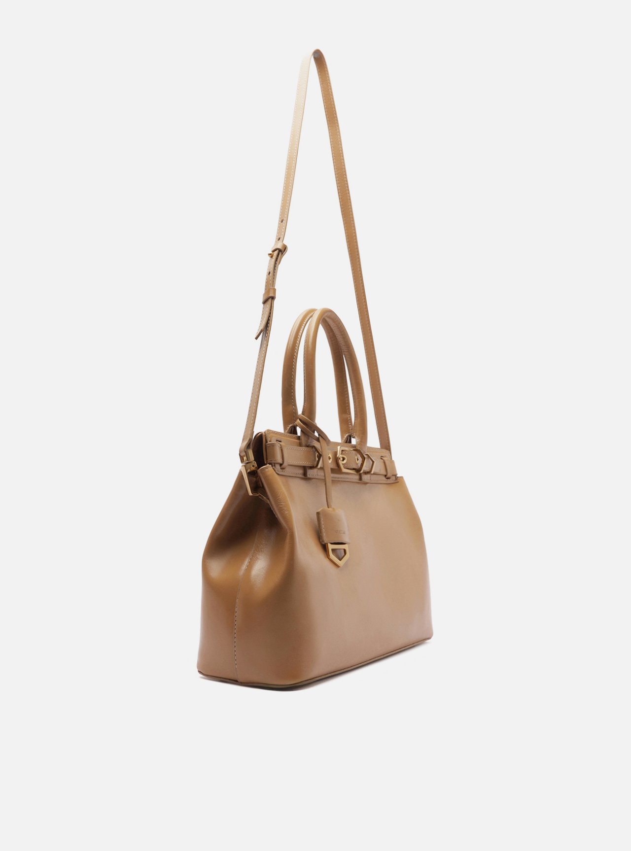 Bolsa Tote Bege Couro Grande Bag Charm Victória — foto 5