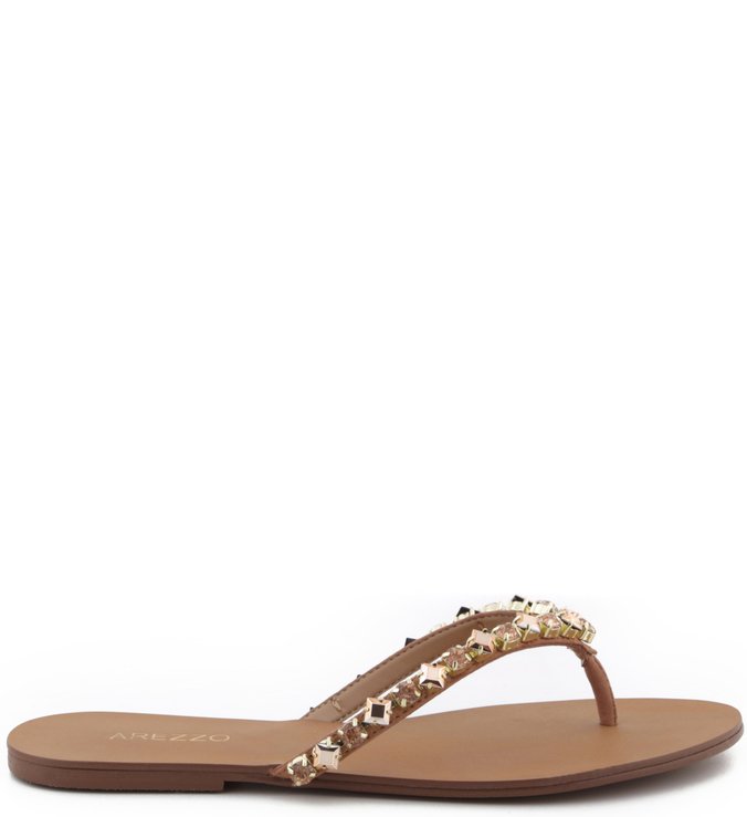 Rasteira Nobuck Cristais Blush