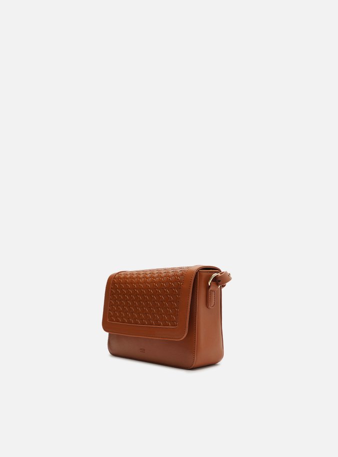 Bolsa Tiracolo Marrom Pequena Tressê Moldura