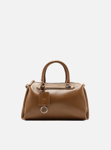 Arezzo — Bolsa Tote Marrom Couro Média Metais