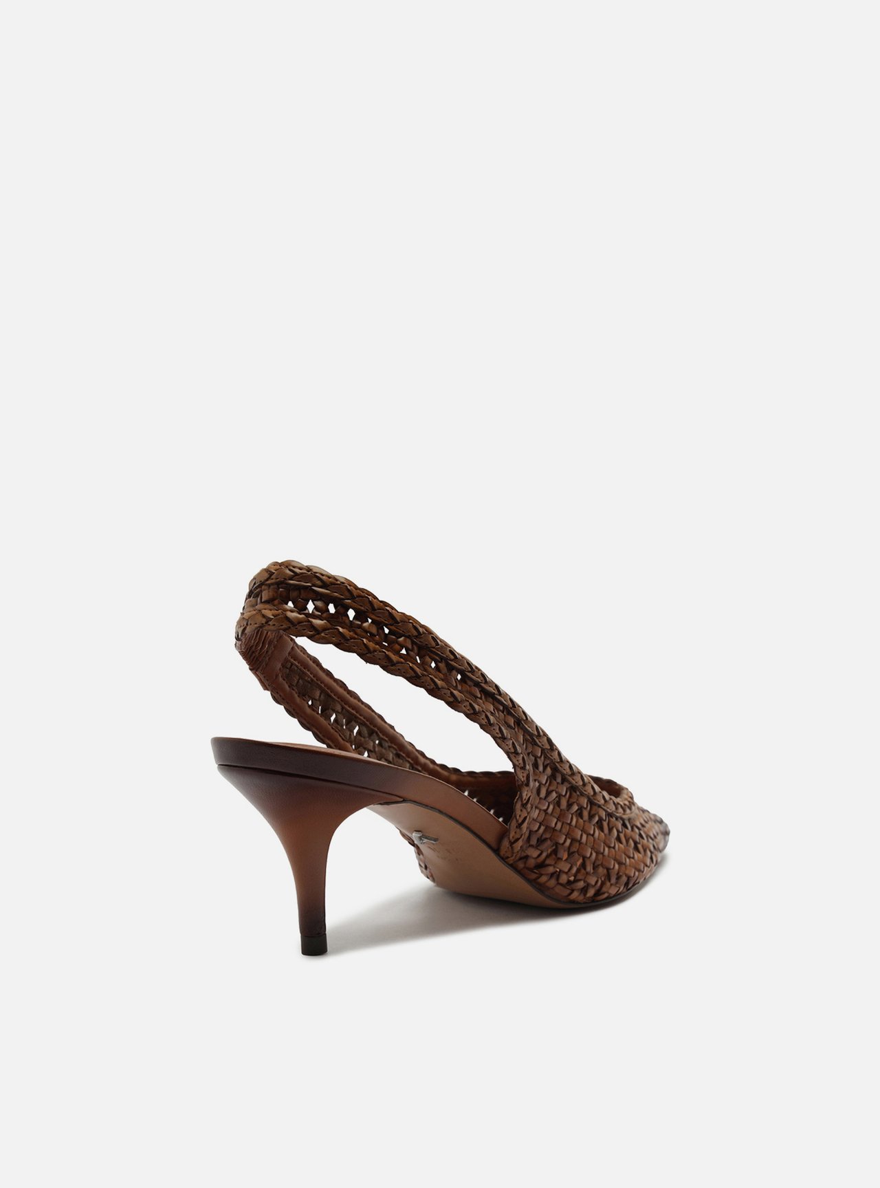 Scarpin Marrom Tressê Salto Fino Slingback — foto 3