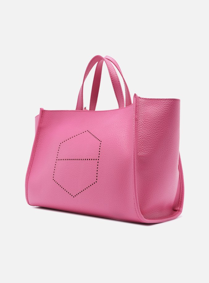 Bolsa Tote Rosa Grande Logo Perfurado