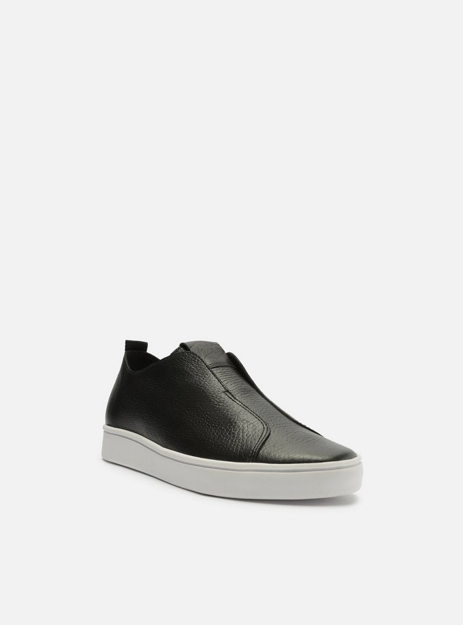 Tênis Slip On Preto Couro Tag