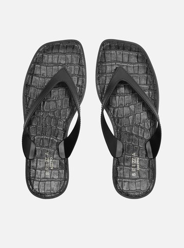 Chinelo de Dedo Preto Croco Rivieira Square