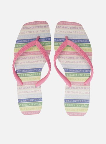 Chinelo de Dedo Rosa Square Fitinhas Color