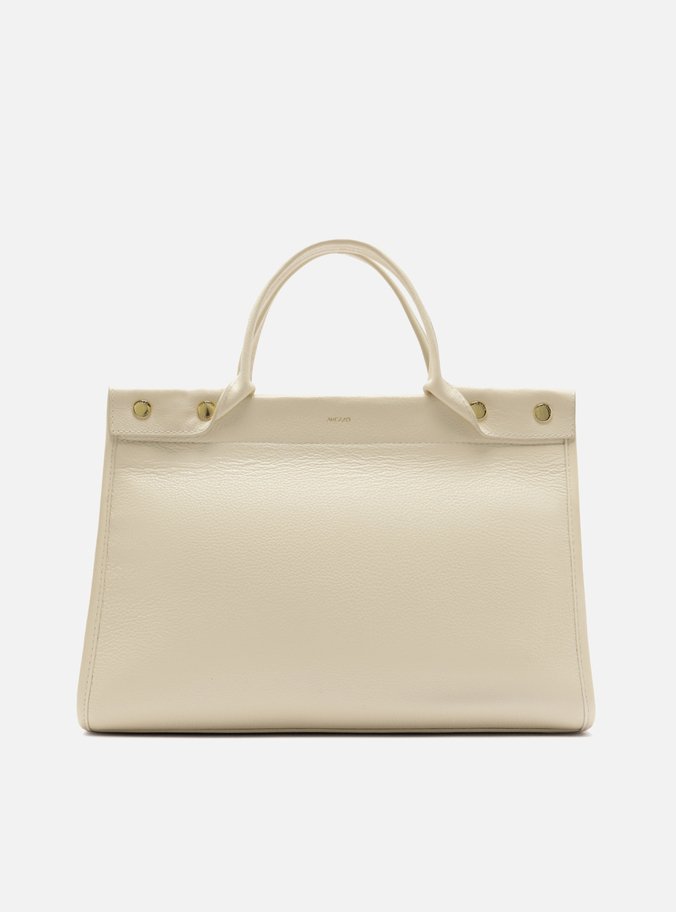 Bolsa Tote Branca Couro Grande