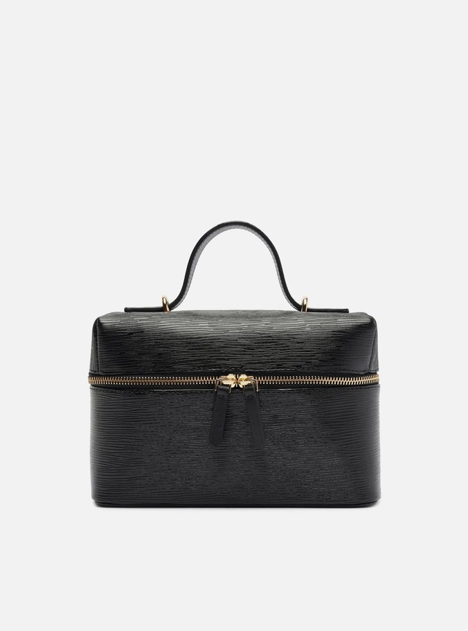 Bolsa Tiracolo Preta Couro Média