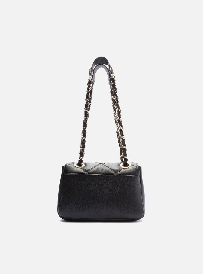 Bolsa Tiracolo Preta Correntes Couro Mizz Pequena