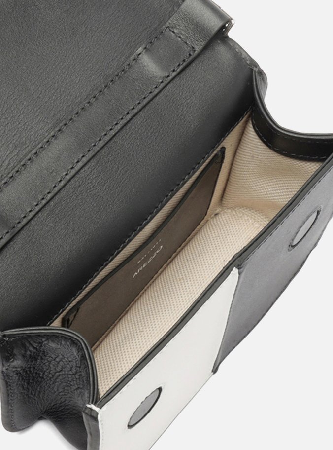 Bolsa Tiracolo Preta Couro A001 Duo Pequena