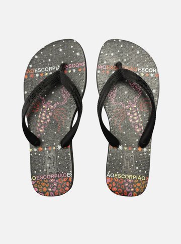 Chinelo de Dedo Preto Escorpião Signos Brizza