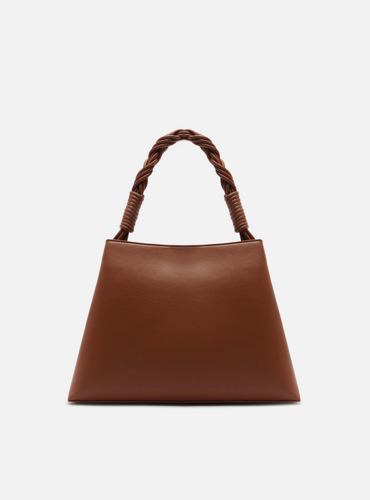 Bolsa Tote Marrom Média Alça Trançada — foto 3