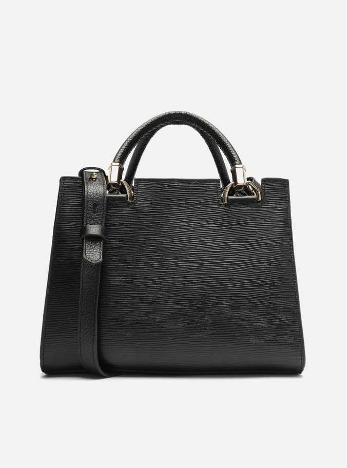 Bolsa Tote Preta Couro Abraccio Média