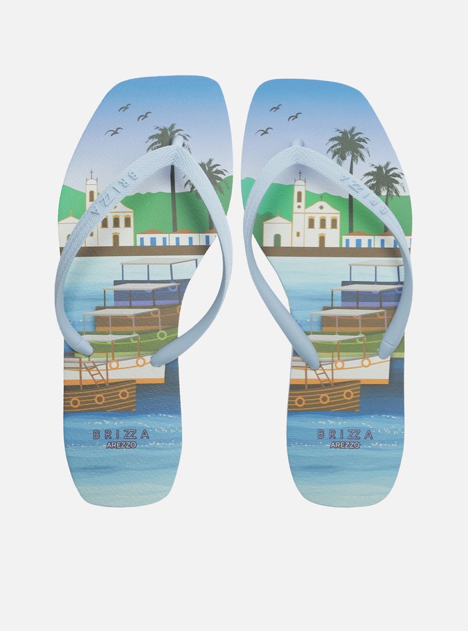 Chinelo Azul Estampa Brizza