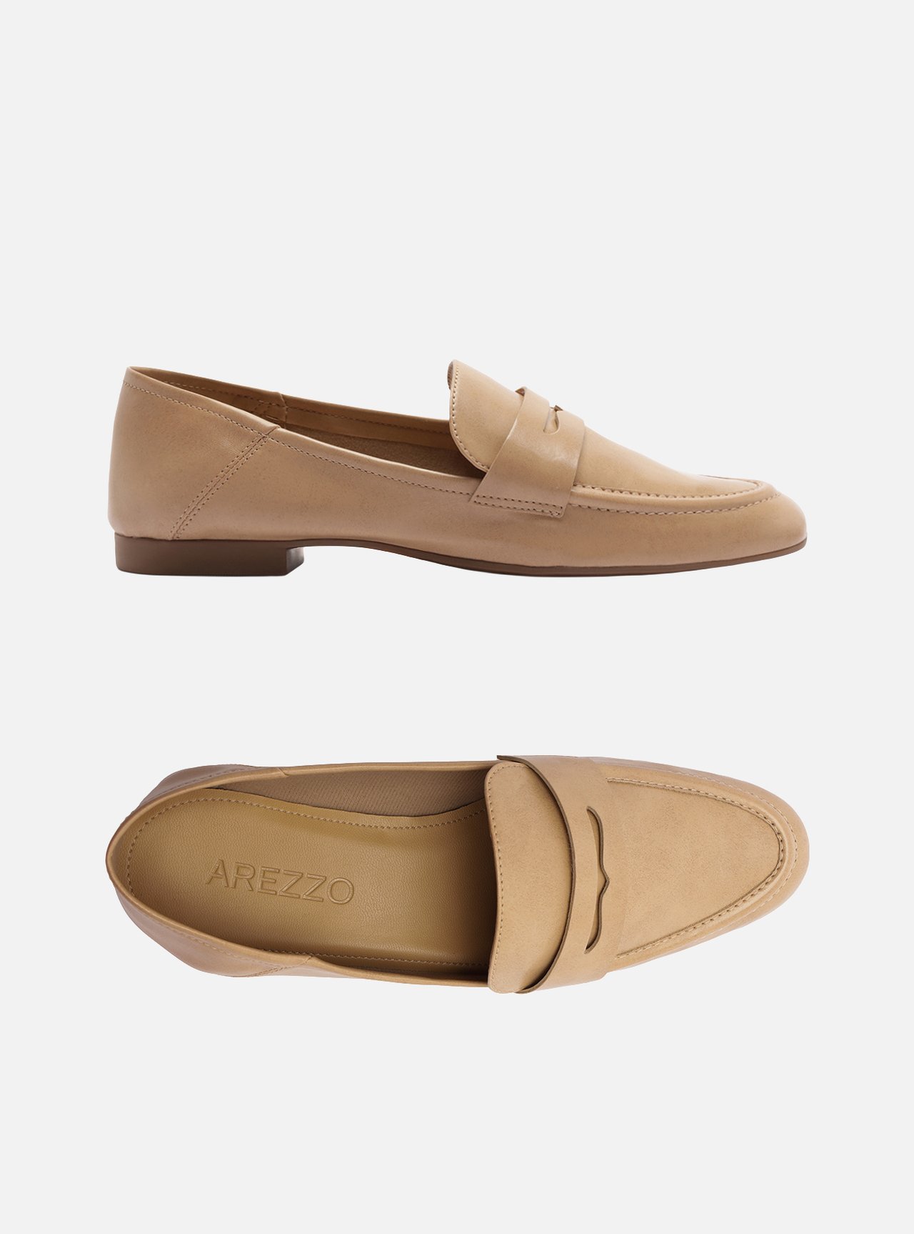 Mocassim Bege Bico Redondo Tira Classic — foto 5