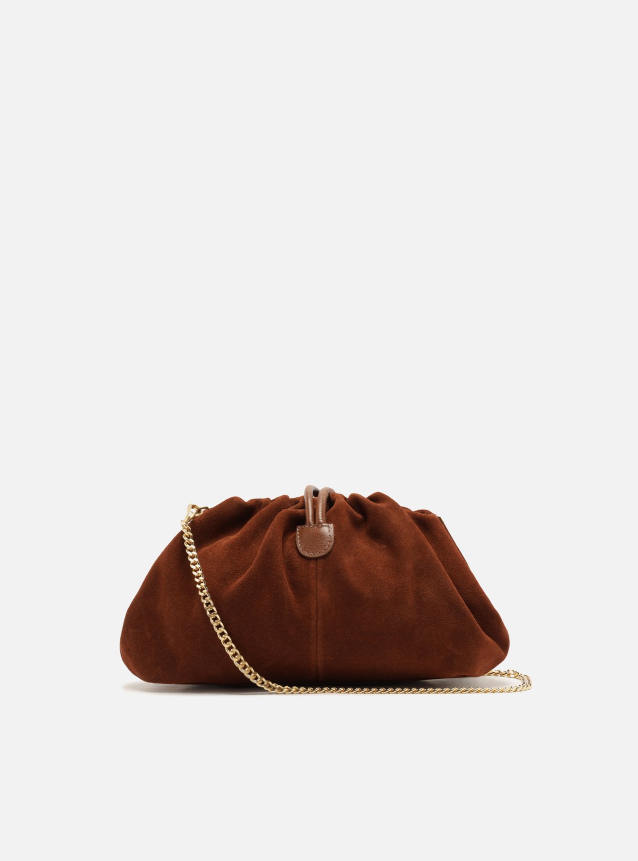 Bolsa Clutch Marrom Couro Média Corrente — foto 3