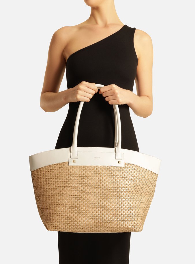 Bolsa Shopping Palha Grande Branca