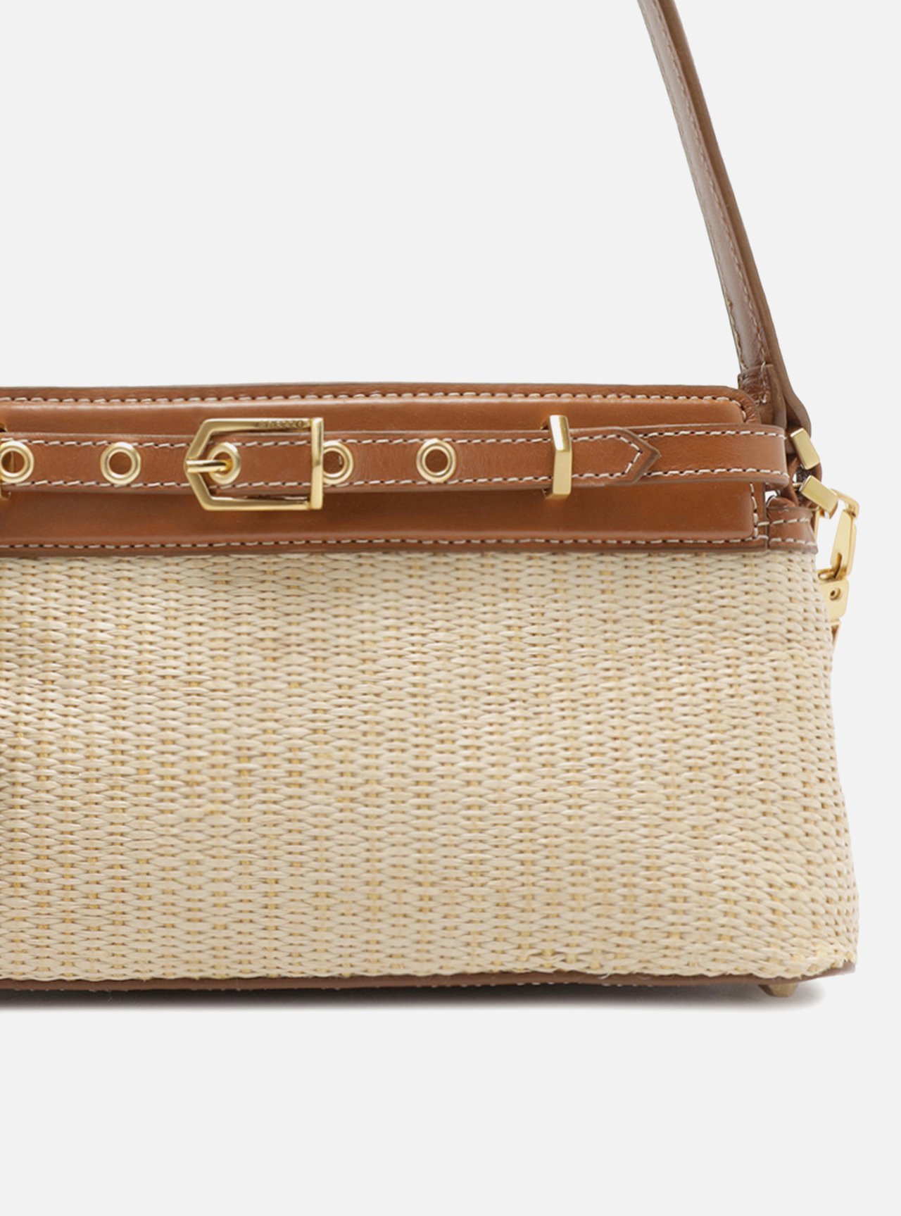 Bolsa Tiracolo Marrom Ráfia Victória Pequena Ombro — foto 6